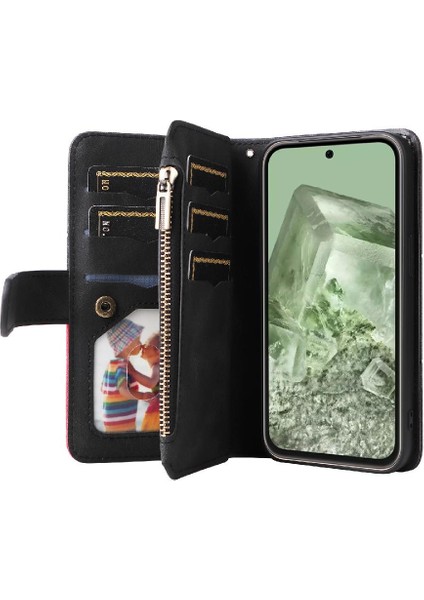 Google Pixel 8A Için Kılıf ile Iki Renkli Dikiş Fermuar Cüzdan Tarzı (Yurt Dışından) indirimleri