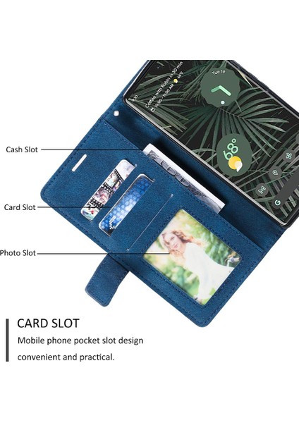 Google Piksel 7 Pro Kart Tutucu Için Kılıf Kickstand Cüzdan Flip Folio Pu (Yurt Dışından)