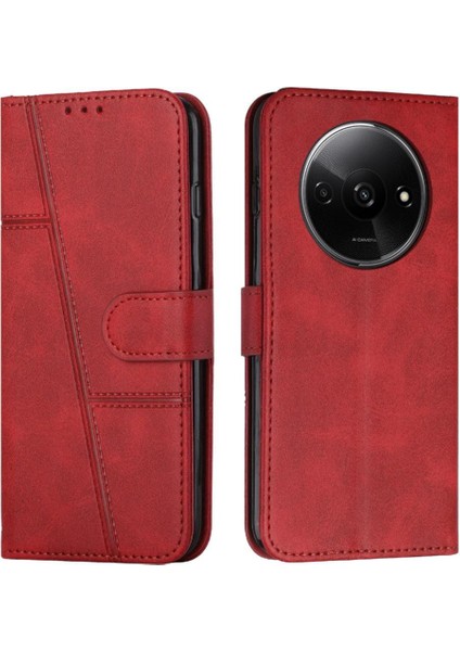 Xiaomi Redmi A3 Için Kılıf Tam Koruma Pu Deri Darbeye Kapak Çevirin (Yurt Dışından)