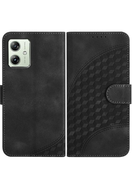 Motorola Moto G54 5g Manyetik Kart Tutucu Geometrik Desen Pu (Yurt Dışından)