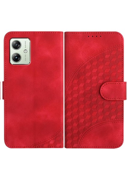 Motorola Moto G54 5g Manyetik Kart Tutucu Geometrik Desen Pu (Yurt Dışından)