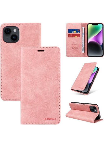 Iphone 14 Için Kılıf Pu Deri Manyetik Folio Cüzdan Koruyucu (Yurt Dışından)