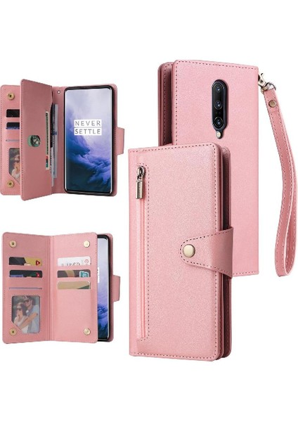 Oneplus 7 Pro Için Kılıf El Kayışı Kart Tutucu Kapak ile Manyetik Deri (Yurt Dışından)