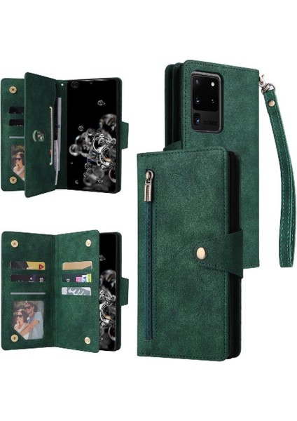 El Kayışı Kart Tutucu Manyetik ile Samsung Galaxy S20 Ultra Için Kılıf (Yurt Dışından)