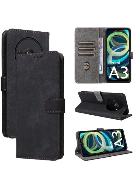 Xiaomi Redmi A3 Kart Yuvaları Için Kılıf Kapak Pu Deri Flip Folio Cüzdan (Yurt Dışından) indirimleri