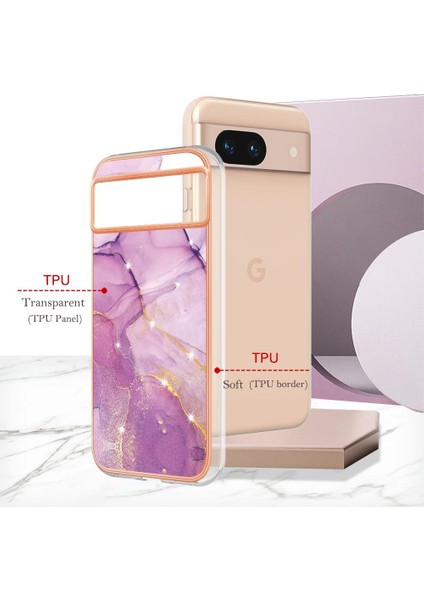 Google Piksel 8A Ince Tpu Koruma Mermer Desen Yumuşak Tampon Için Kılıf (Yurt Dışından)