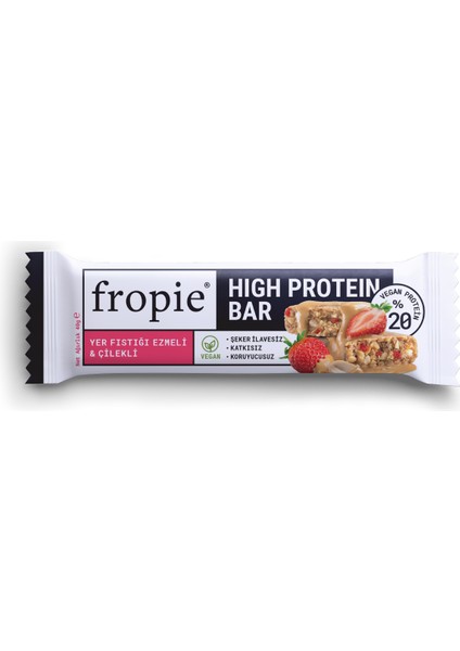 Vegan High Protein Bar - Yer Fıstığı Ezmeli & Çilekli 40GR X12