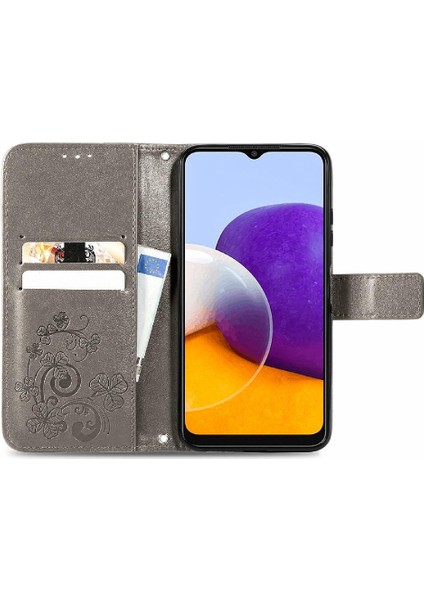 Samsung Galaxy A22 5g Için Kılıf Zarif Iş Dört Yapraklı Yonca Deri (Yurt Dışından)