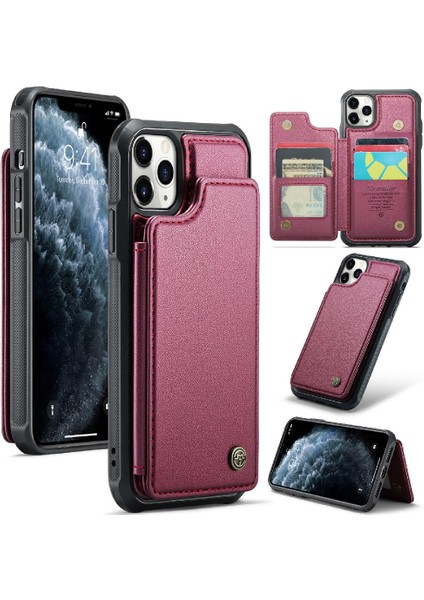 IPhone 11 Pro Max Kickstand Pu Deri Rfıd Ince Için Caseme Cüzdan Kılıf (Yurt Dışından)