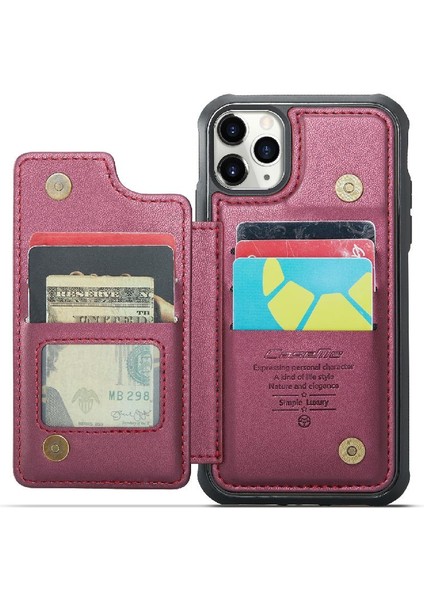 IPhone 11 Pro Max Kickstand Pu Deri Rfıd Ince Için Caseme Cüzdan Kılıf (Yurt Dışından)