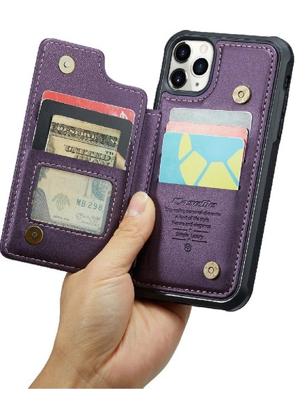IPhone 11 Pro Max Kickstand Pu Deri Rfıd Ince Için Caseme Cüzdan Kılıf (Yurt Dışından)