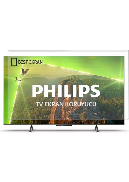 Philips 65PUS8309 Tv Ekran Koruyucu - Philips 65" Inç 164 cm 4K Ambilight Kırılmaz Koruyucu Şeffaf Paneli