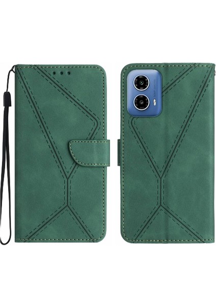 Motorola Moto G34 5g Deri Cüzdan Yumuşak Pu Deri Dikiş Tpu (Yurt Dışından)