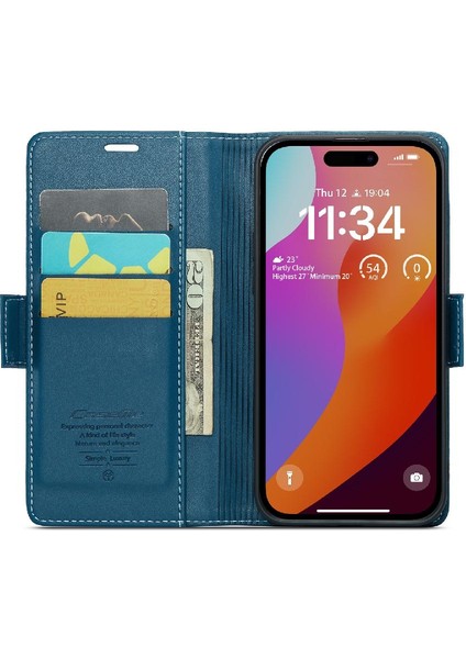 IPhone 15 Pro Max Anti Dolandırıcılık Kart Yuvası Cüzdan Durumda Durumda (Yurt Dışından)