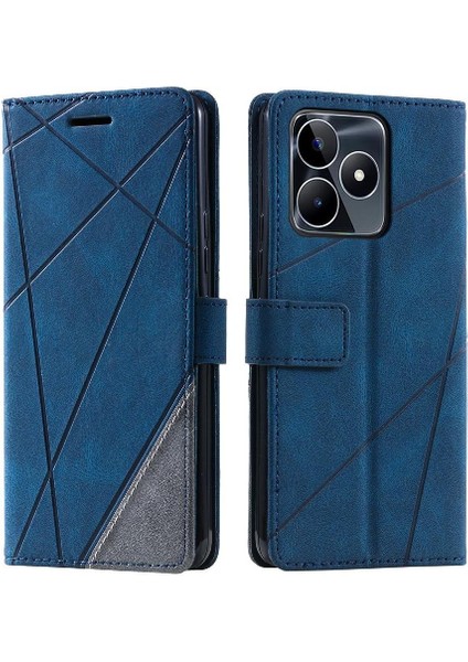 Realme C53 Darbeye Dayanıklı Manyetik Pu Deri Cüzdan Flip Folio Kart Için Kılıf (Yurt Dışından)