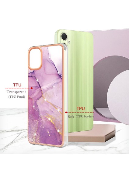 Samsung Galaxy A05 Yumuşak Tampon Ince Tpu Mermer Desen Koruma (Yurt Dışından) modelleri