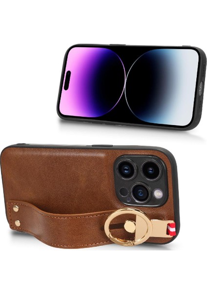 IPhone 15 Için Kılıf Pro Max Kolaylık Premium Pu Deri Bilek Kayışı (Yurt Dışından)
