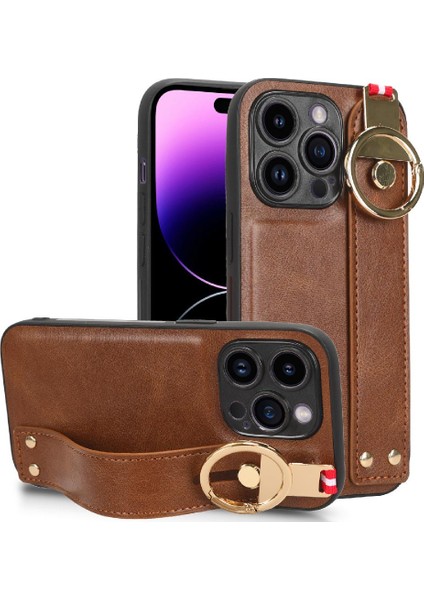 IPhone 15 Için Kılıf Pro Max Kolaylık Premium Pu Deri Bilek Kayışı (Yurt Dışından)