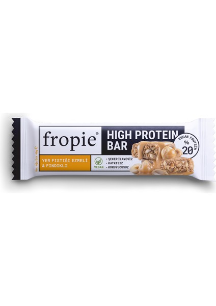 Vegan High Protein Bar - Yer Fıstığı Ezmeli & Fındıklı 40GR X12