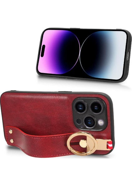 IPhone 15 Için Kılıf Pro Max Kolaylık Premium Pu Deri Bilek Kayışı (Yurt Dışından)