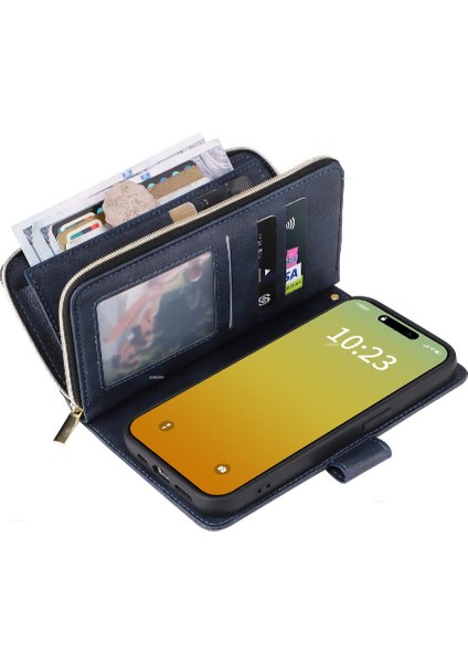 Iphone 15 Için Kılıf Pro Flip Kapak ile El Kayışı Fermuar Cep Kart Durumda (Yurt Dışından) fiyatları