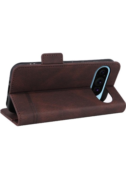 Kart Tutucu Kickstand Tam Koruma Fiber ile Google Pixel 9 Için Kılıf (Yurt Dışından)