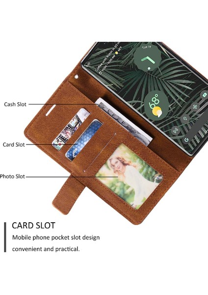 Google Piksel 7 Pro Kart Tutucu Için Kılıf Kickstand Cüzdan Flip Folio Pu (Yurt Dışından)