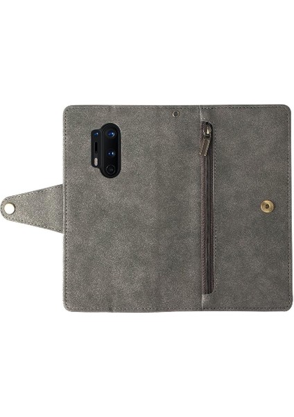 El Kayışı Fermuar Cüzdan Kapak ile Oneplus 8 Pro Kart Tutucu Için Kılıf (Yurt Dışından) modelleri