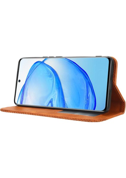 Vivo V25 Pro Manyetik Kapatma Pu Deri Cüzdan Için Kılıf (Yurt Dışından)