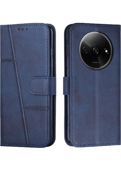 Xiaomi Redmi A3 Için Kılıf Tam Koruma Pu Deri Darbeye Kapak Çevirin (Yurt Dışından)