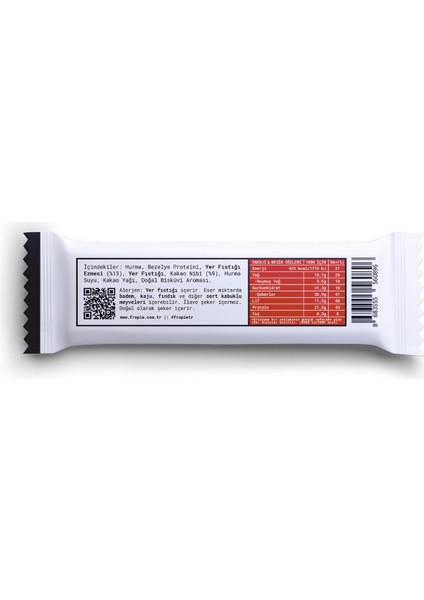 Vegan High Protein Bar - Yer Fıstığı Ezmeli & Kakao Nibli 40GR X12