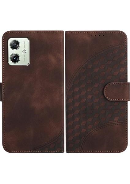 Motorola Moto G54 5g Manyetik Kart Tutucu Geometrik Desen Pu (Yurt Dışından)