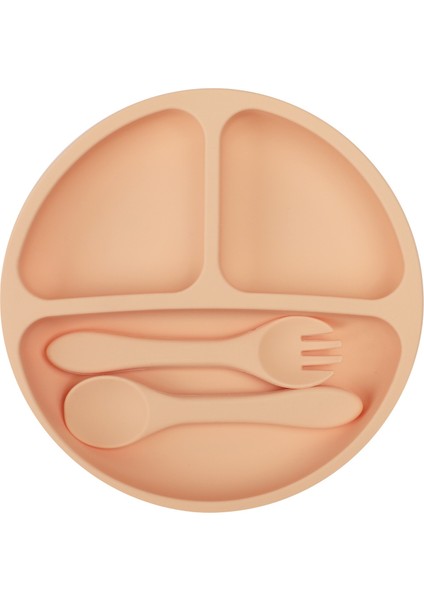 Çocuk Sofra Seti Bebek Gıda Takviyesi Yeme Eğitimi Silikon Sofra 3 Parçalı Set Bebek Vantuz Kase Anne ve Bebek Malzemeleri (Yurt Dışından)