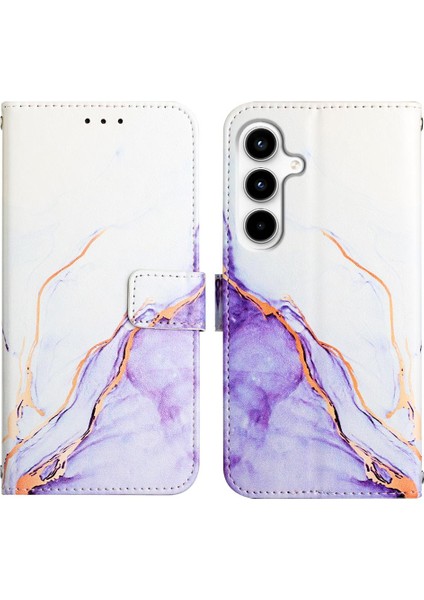 Samsung Galaxy A35 5g Pu Deri Mermer Desen Kickstand Cüzdan (Yurt Dışından)