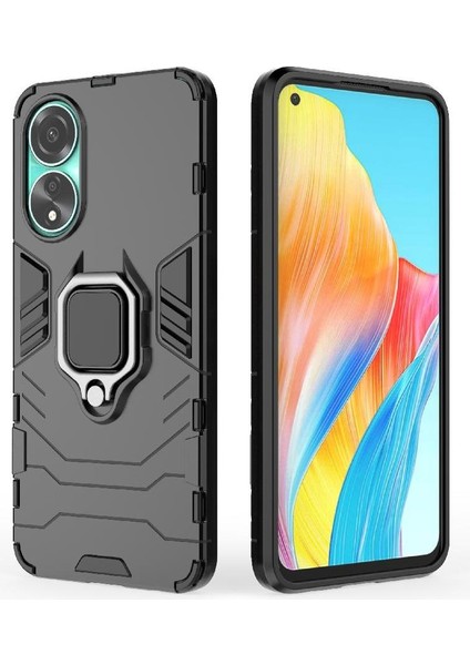 Oppo A58 4g Için Kılıf 360 &deg; Dönen Halka Darbeye Kapak Kickstand Askeri (Yurt Dışından)