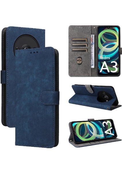 Xiaomi Redmi A3 Kart Yuvaları Için Kılıf Kapak Pu Deri Flip Folio Cüzdan (Yurt Dışından)