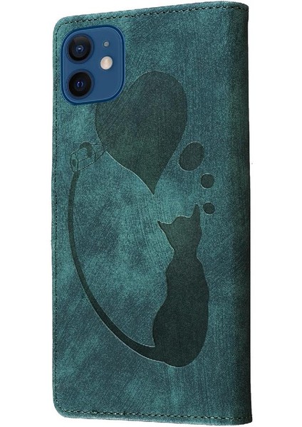 IPhone 12 Için Kılıf Mini Kabartmalı Sevimli Kedi Flip Folio Kart Cep Tutucu (Yurt Dışından) indirimleri