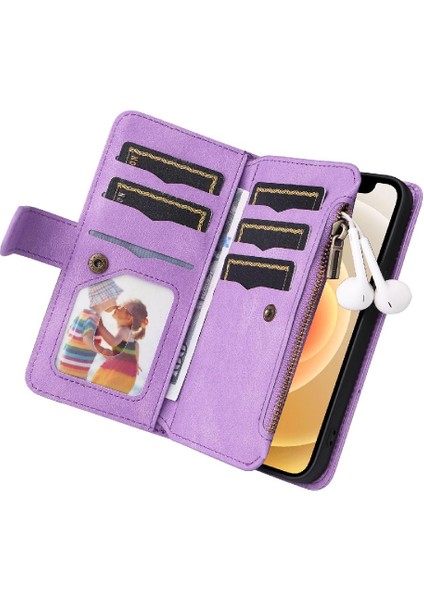 Kart Yuvası Standı Fermuar ile IPhone 12 Mini Kickstand Koruyucu Kılıf (Yurt Dışından) fırsatları