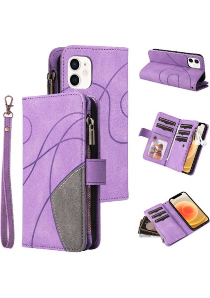 Kart Yuvası Standı Fermuar ile IPhone 12 Mini Kickstand Koruyucu Kılıf (Yurt Dışından) indirimleri