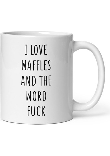Waffle'ı Seviyorum Kupa, Waffle Kupa, Sevgiliye , Ingilizce Kupa Bardak