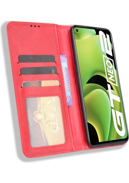 Realme Gt Neo 2 Pu Deri Manyetik Kapatma Cüzdan Için Kılıf (Yurt Dışından)