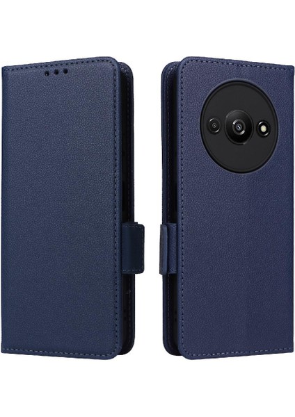 Xiaomi Redmi A3 Cüzdan Için Kılıf Yan Toka Pu Deri Manyetik Kart Yuvaları (Yurt Dışından)