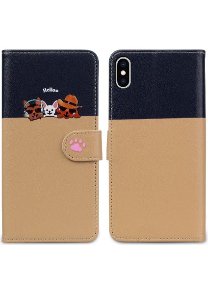 Iphone Xs Max Flip Kapak Darbeye Deri Kılıf Cüzdan Basit (Yurt Dışından)