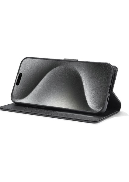 Tutucu ile iphone 15 Pro Max Buzağı Doku Yatay Flip Case (Yurt Dışından)