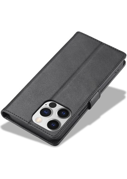 Tutucu ile iphone 15 Pro Max Buzağı Doku Yatay Flip Case (Yurt Dışından)
