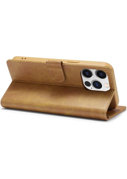 Tutucu ile iphone 15 Pro Max Buzağı Doku Yatay Flip Case (Yurt Dışından)