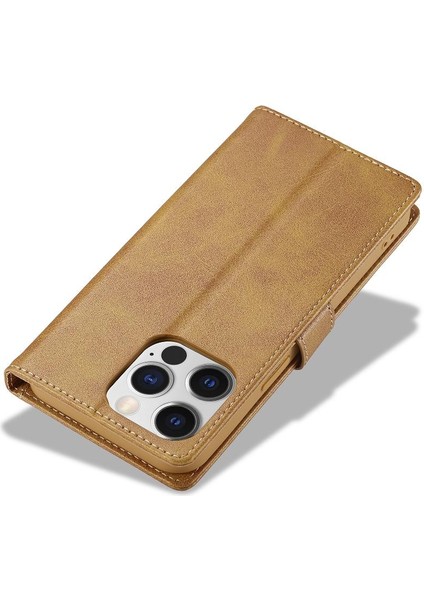 Tutucu ile iphone 15 Pro Max Buzağı Doku Yatay Flip Case (Yurt Dışından)