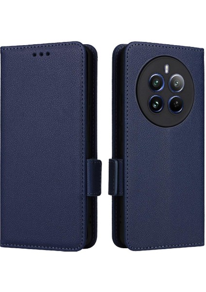 Realme 12 Pro Artı Yan Toka Pu Deri Cüzdan Kart Yuvaları Için Kılıf (Yurt Dışından)
