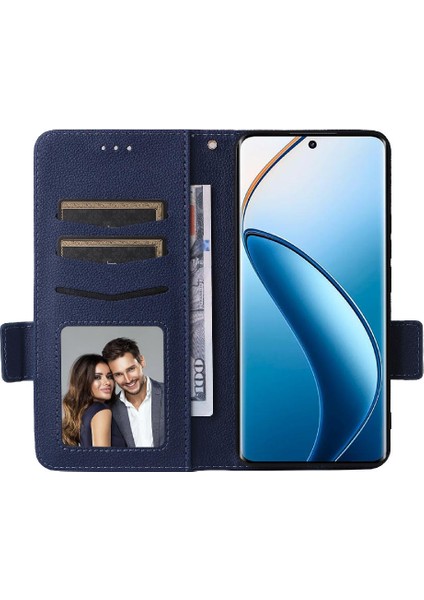 Realme 12 Pro Artı Yan Toka Pu Deri Cüzdan Kart Yuvaları Için Kılıf (Yurt Dışından)
