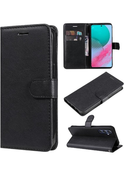 Kart Yuvası ile Samsung Galaxy M54 Için Flip Case Klasik Düz Renk Yüksek (Yurt Dışından)